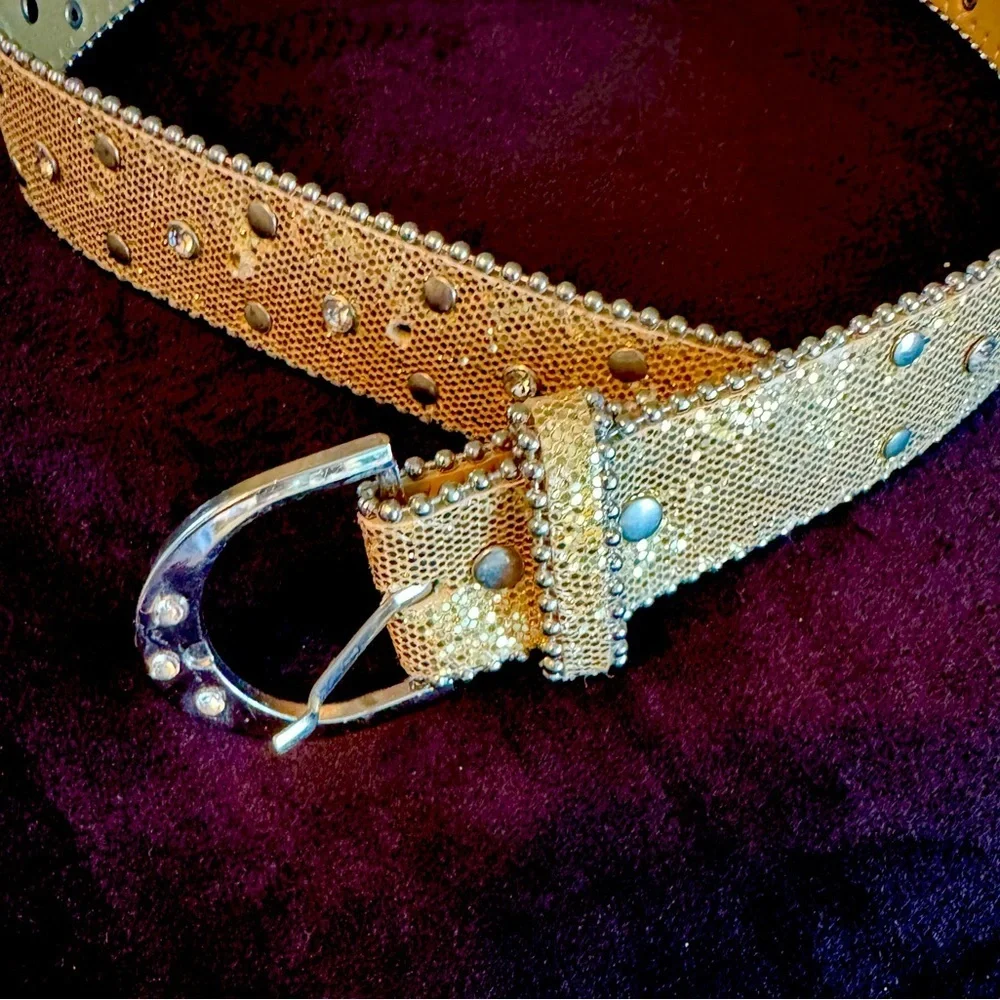 The Children's Place Gold and Silver Belt with Ornate Buckle
